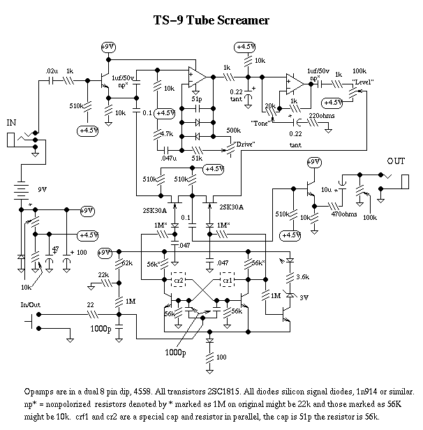 Ts9 tube screamer schematic